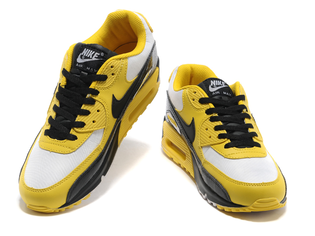 New Men'S Nike Air Max Black/White/Yellow